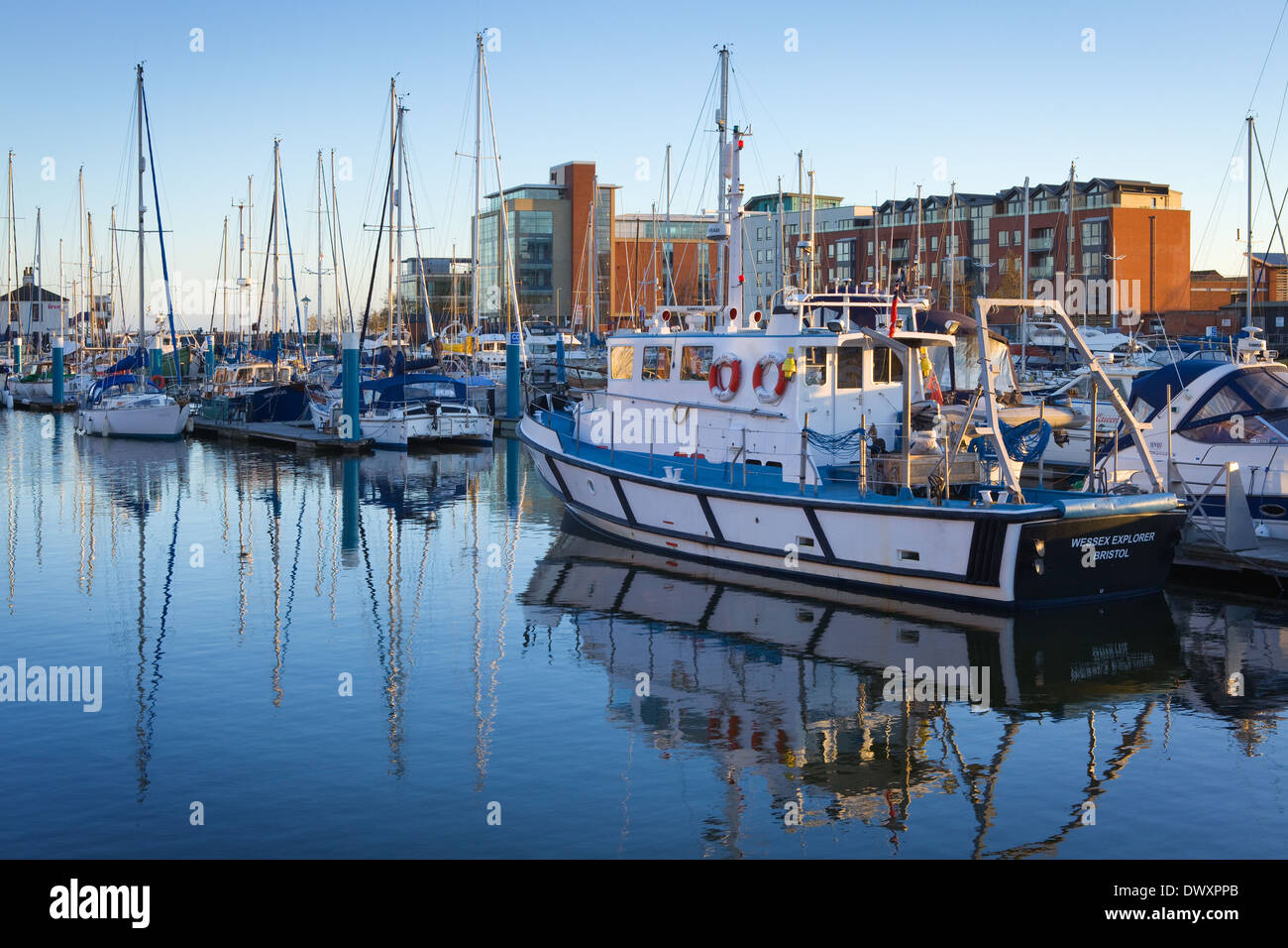 Hull Marina in the city of Hull (Kingston-upon-Hull) in the East Riding of Yorkshire, England, UK. Stock Photo