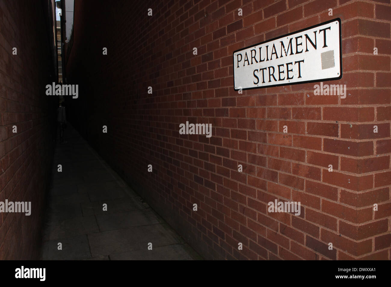 Parliament Street in Exeter, Devon was believed to be the narrowest