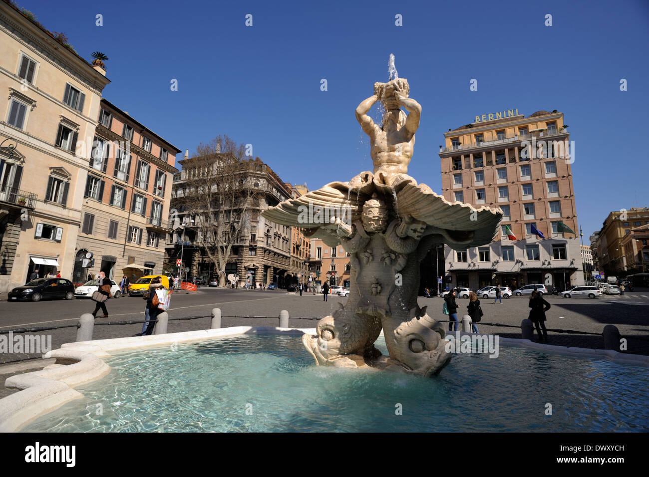 italy, rome, piazza barberini, triton fountain Stock Photo - Alamy