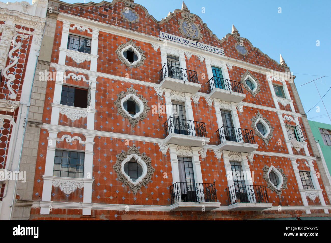 Beautifully decorative building in Puebla, Mexico Stock Photo