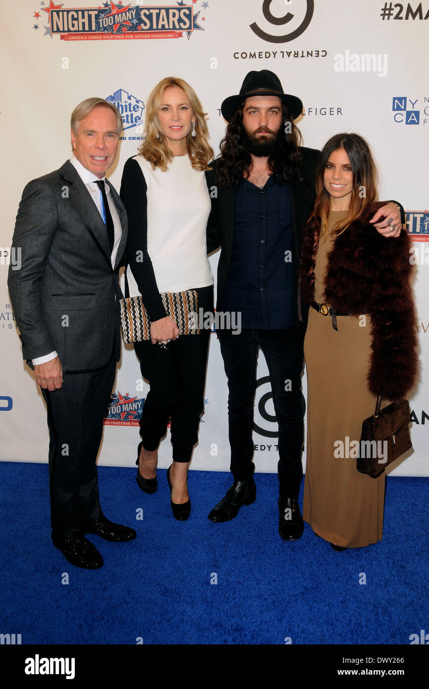 Tommy Hilfiger, Dee Hilfiger, Steve Hash and Ally Hilfiger attends the  Comedy Central's "Night Of Too Many Stars: America Comes Together For  Autism Programs" - arrivals, New York City , USA -