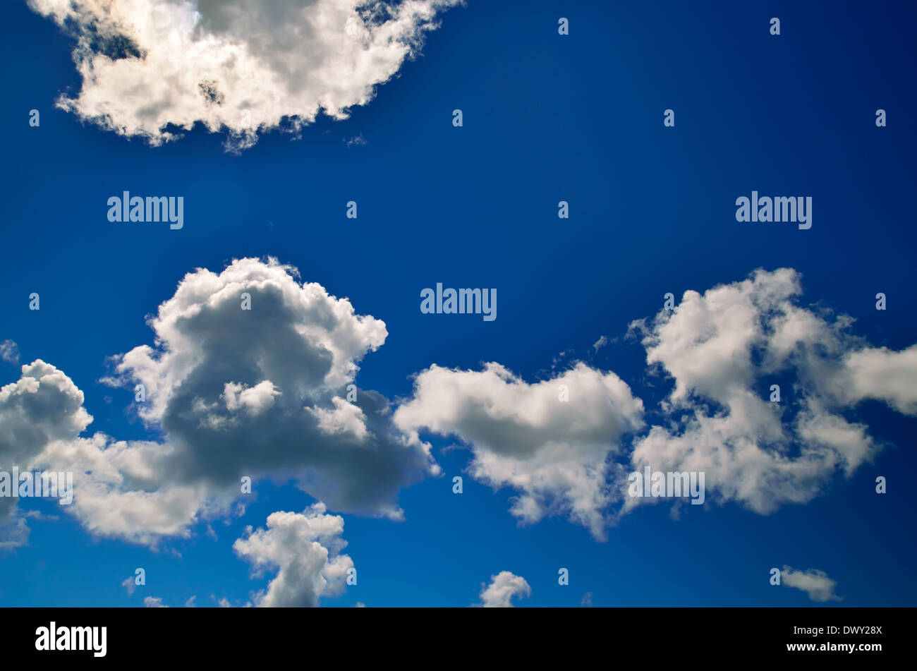Summer heavenly landscape with dramatic cumulonimbus clouds Stock Photo