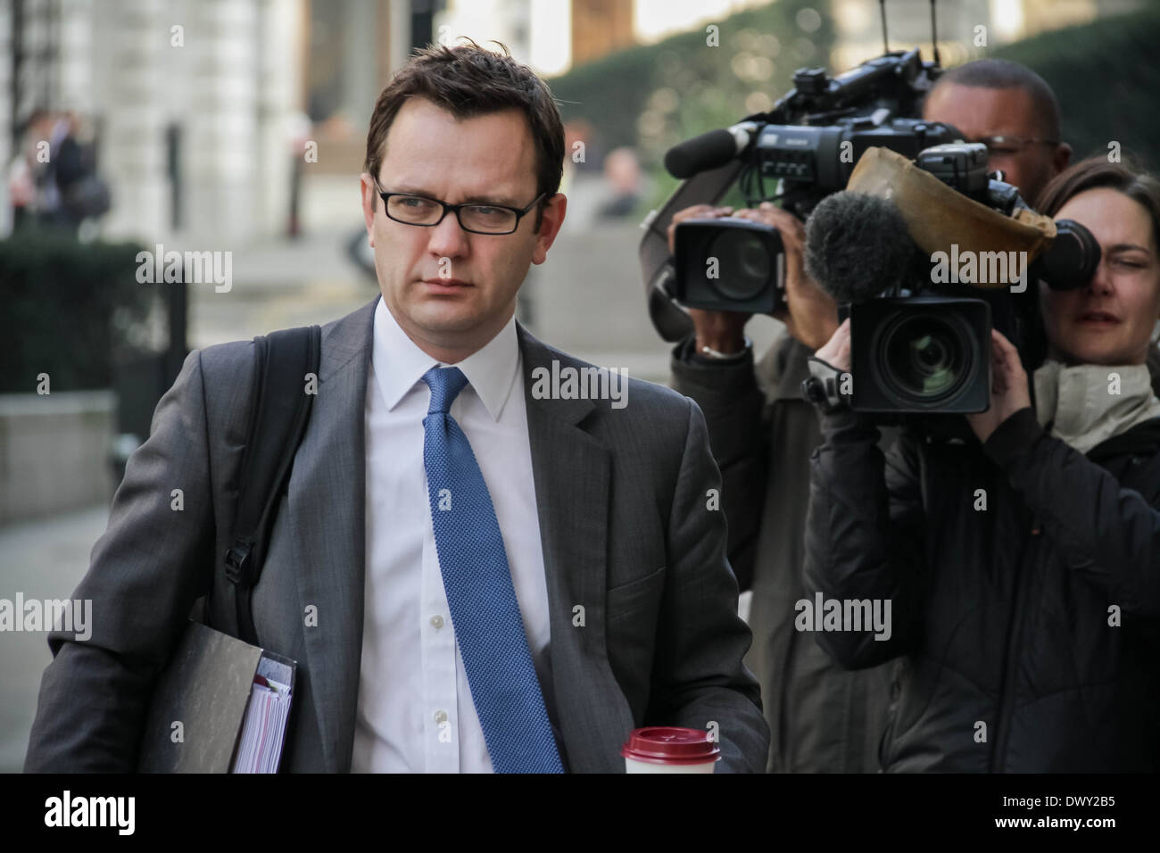 Andy Coulson arrives at Old Bailey court in London Stock Photo