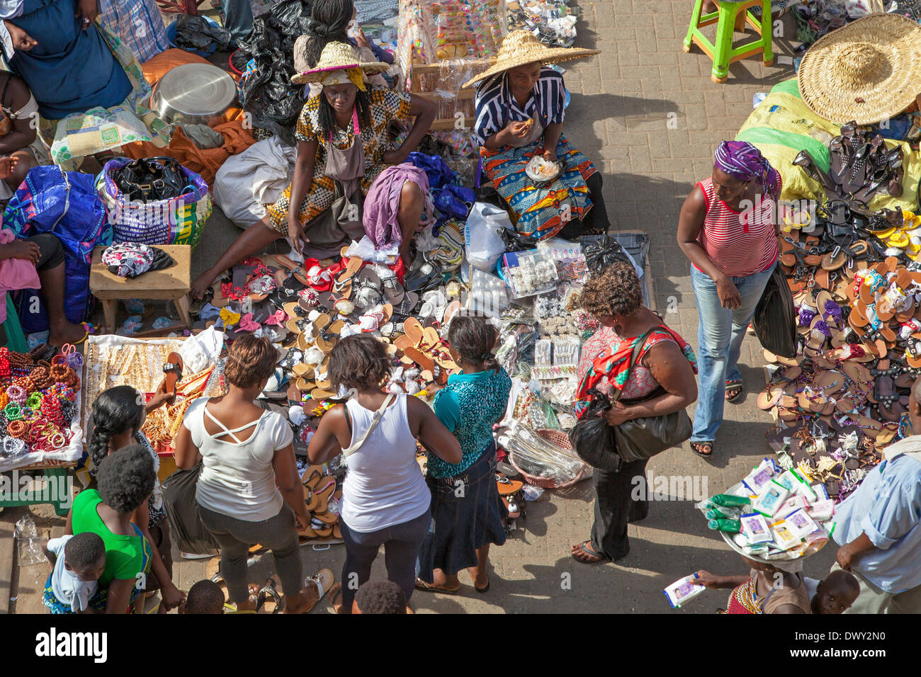 People shopping at Makola Market, Accra, Ghana, Africa Stock Photo
