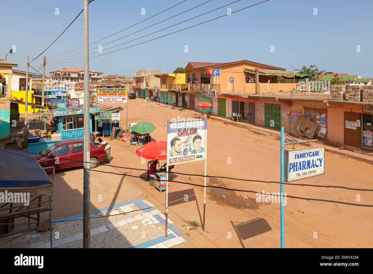 Main road through Anyaa, Accra, Ghana, Africa Stock Photo