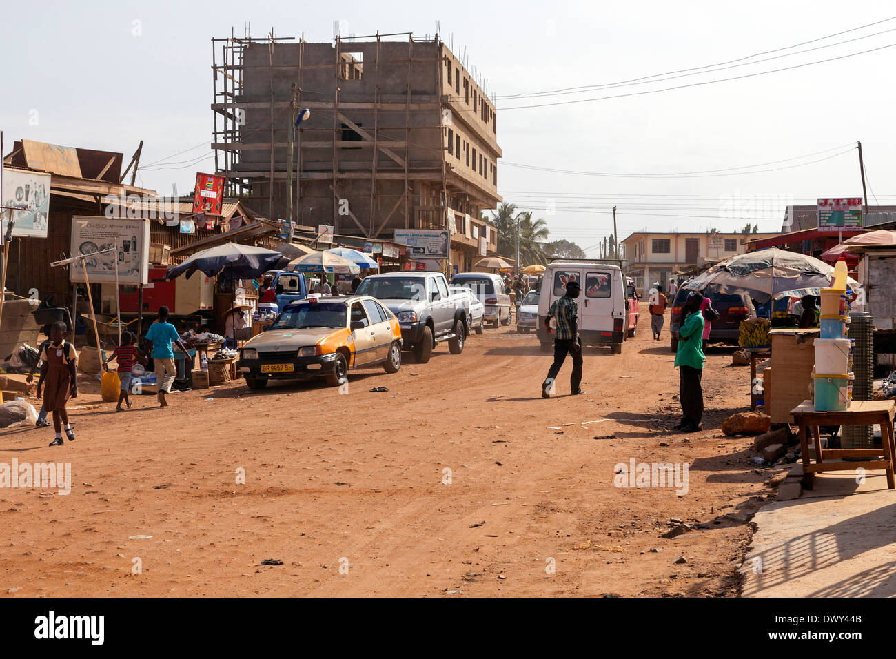 Main road through Anyaa, Accra, Ghana, Africa Stock Photo Alamy