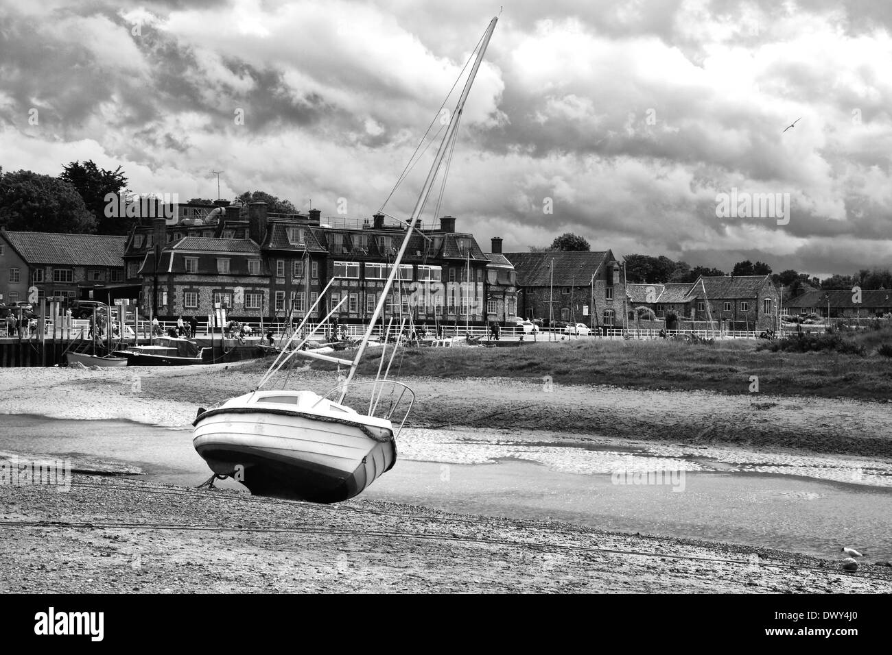 The Blakeney Hotel and harbour, North Norfolk. Stock Photo