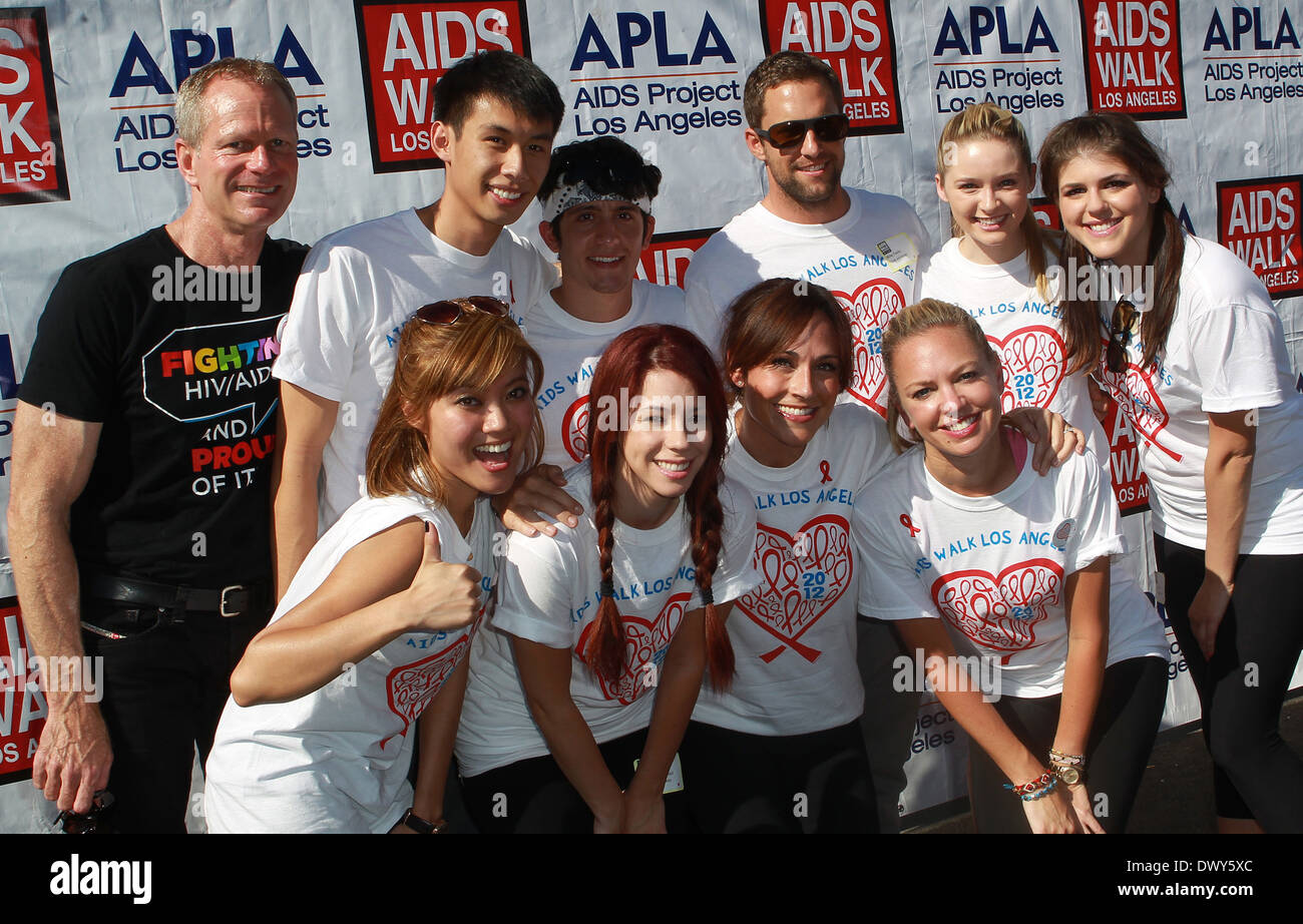 Craig Thompson, Jessica Lu, Kelly Sry, Jillian Rose Reed, Wesam Keesh, Nikki Deloach, Mike Faiola, Barret Swatek, Greer Grammer and Molly Tarlov 28th Annual AIDS Walk Los Angeles in West Hollywood Los Angeles, California - 14.10.12 Where: West Hollywood, Stock Photo