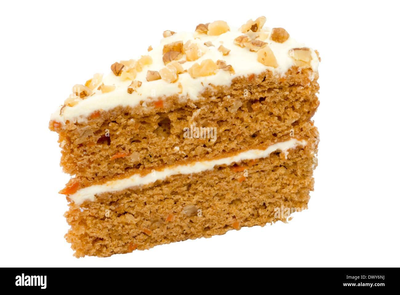 Carrot cake isolated on a white background Stock Photo Alamy