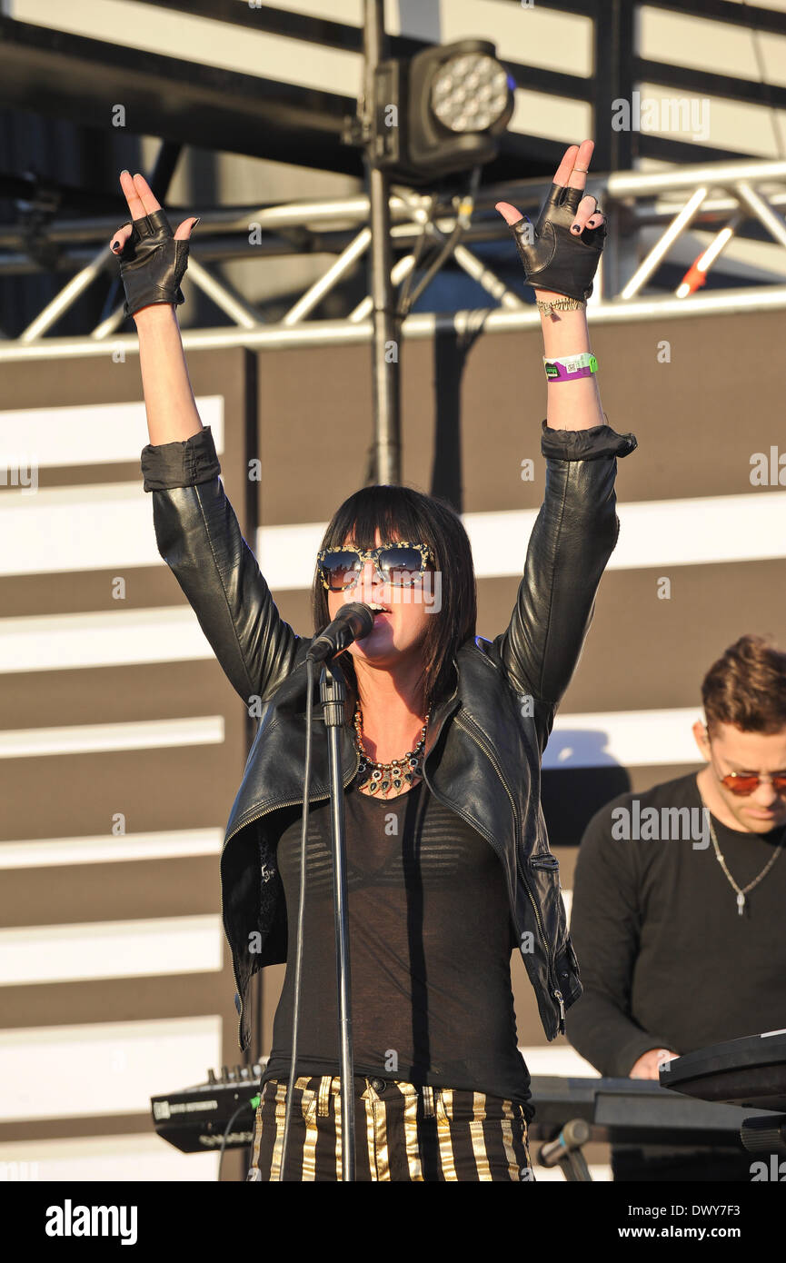 Austin, Texas, USA. 13th Mar, 2014. Sarah Barthel with the band