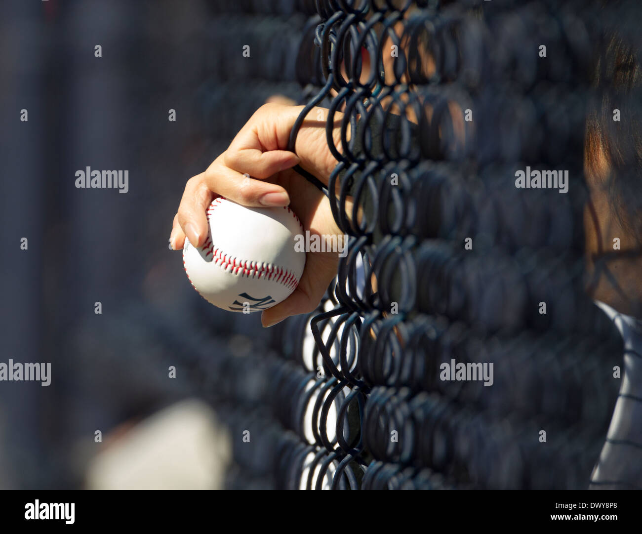 A baseball fan waiting for an autograph Stock Photo Alamy