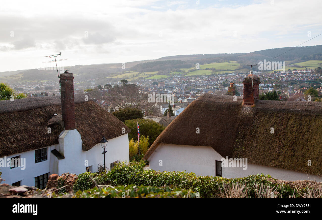 Morning view over houses in Minehead, Somerset, England Stock Photo