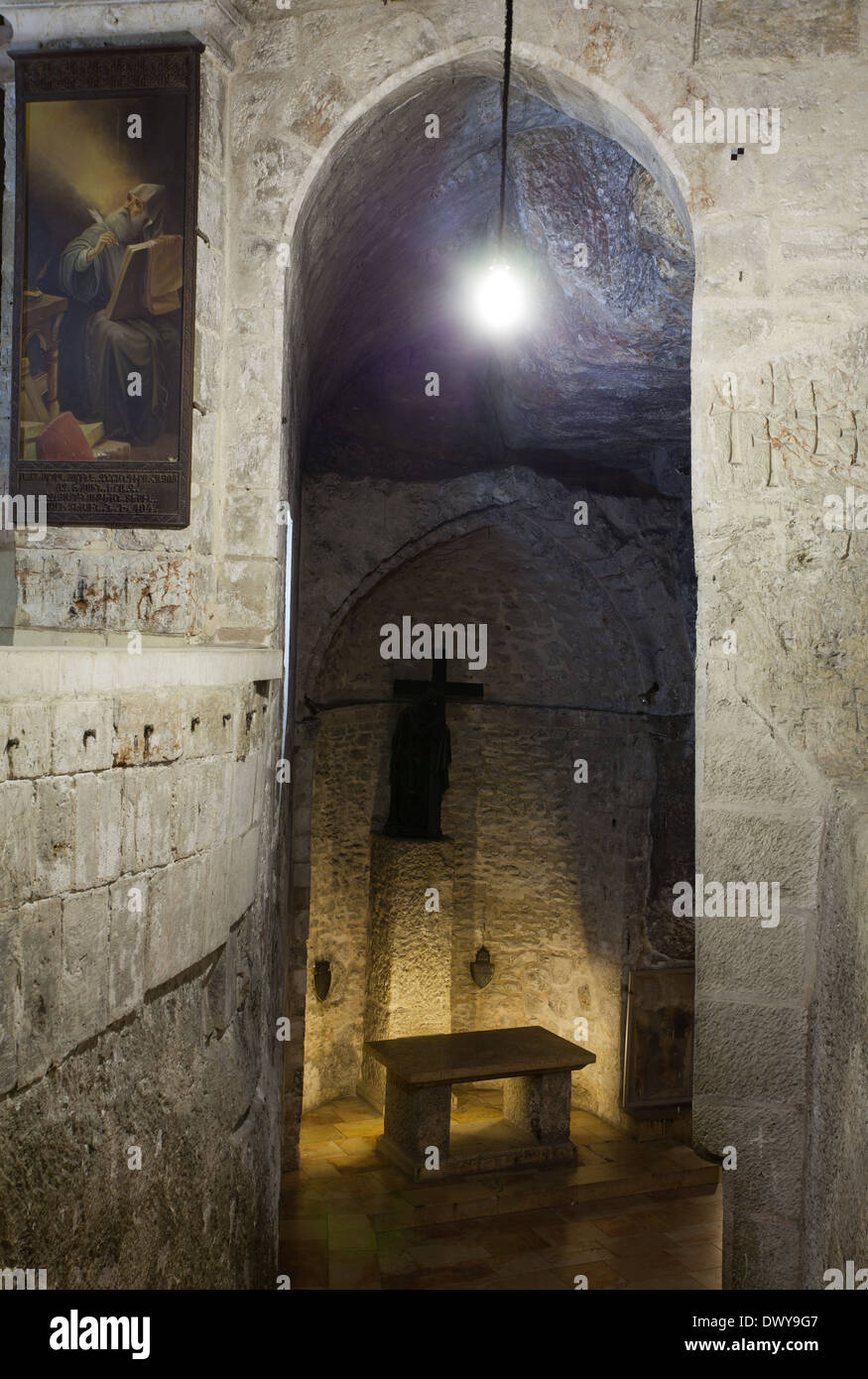 Chapel of the Invention of the Holy Cross, Church of the Holy Sepulchre, Jerusalem, Israel. Stock Photo