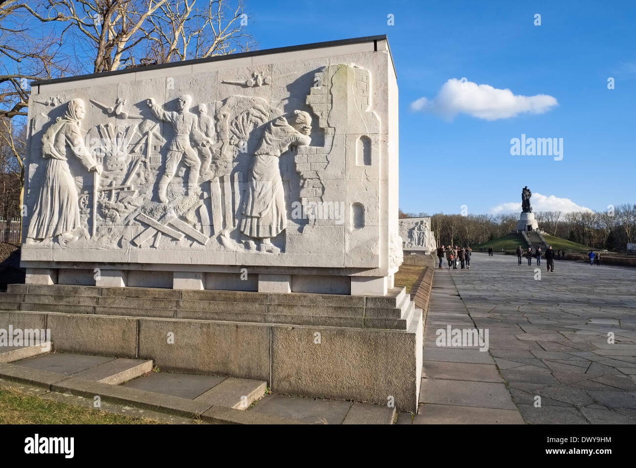 Marble Sarcophagus on Soviet War Memorial, Treptower Park, Berlin, Germany Stock Photo