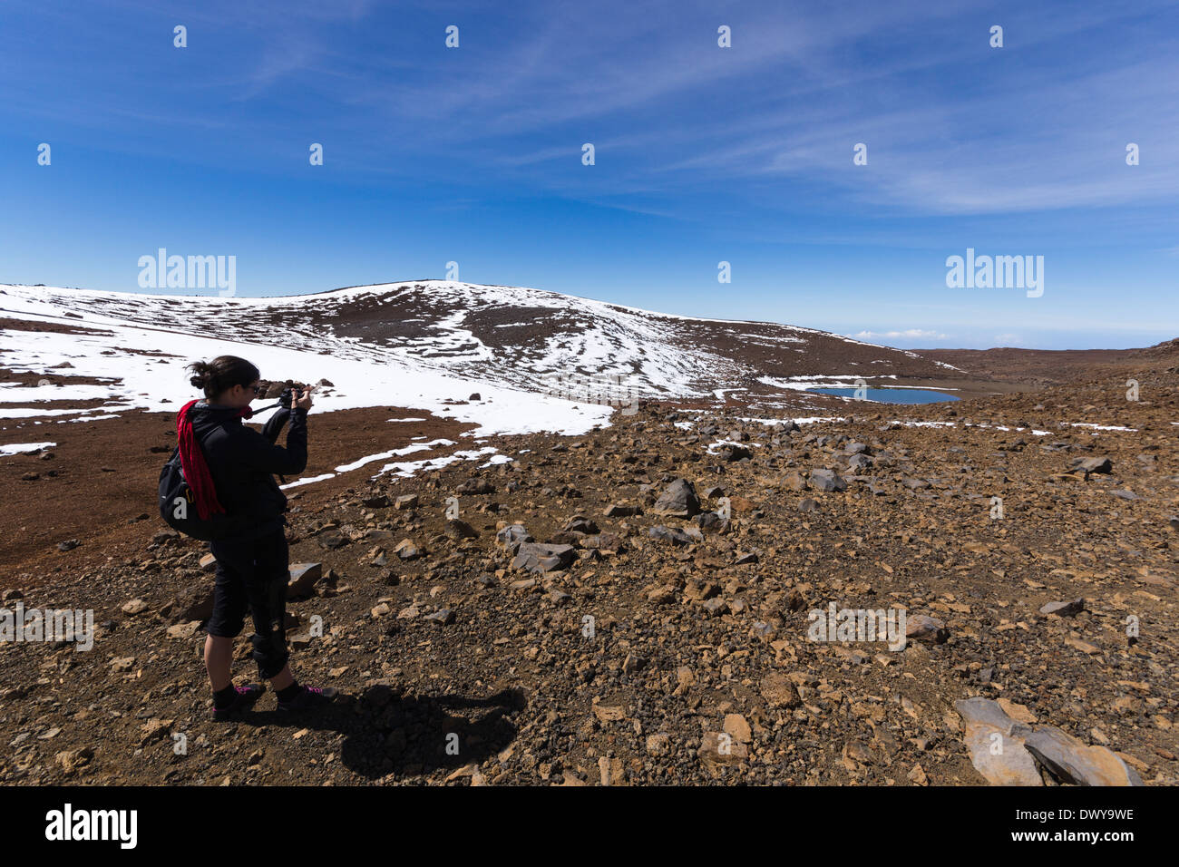 Lake Waiau, Mauna Kea, Big Island, Hawaii, USA. Stock Photo