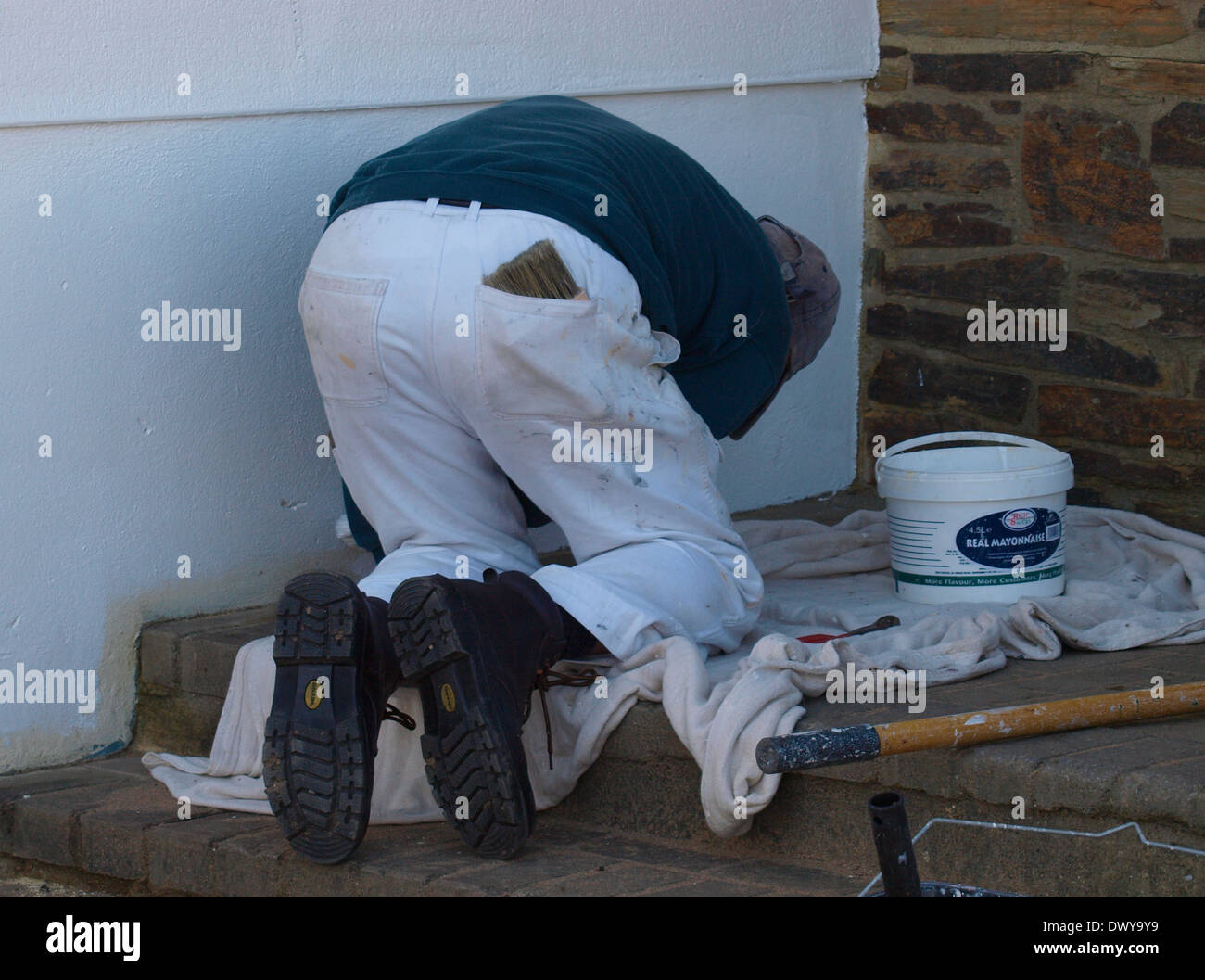House painter at work Stock Photo