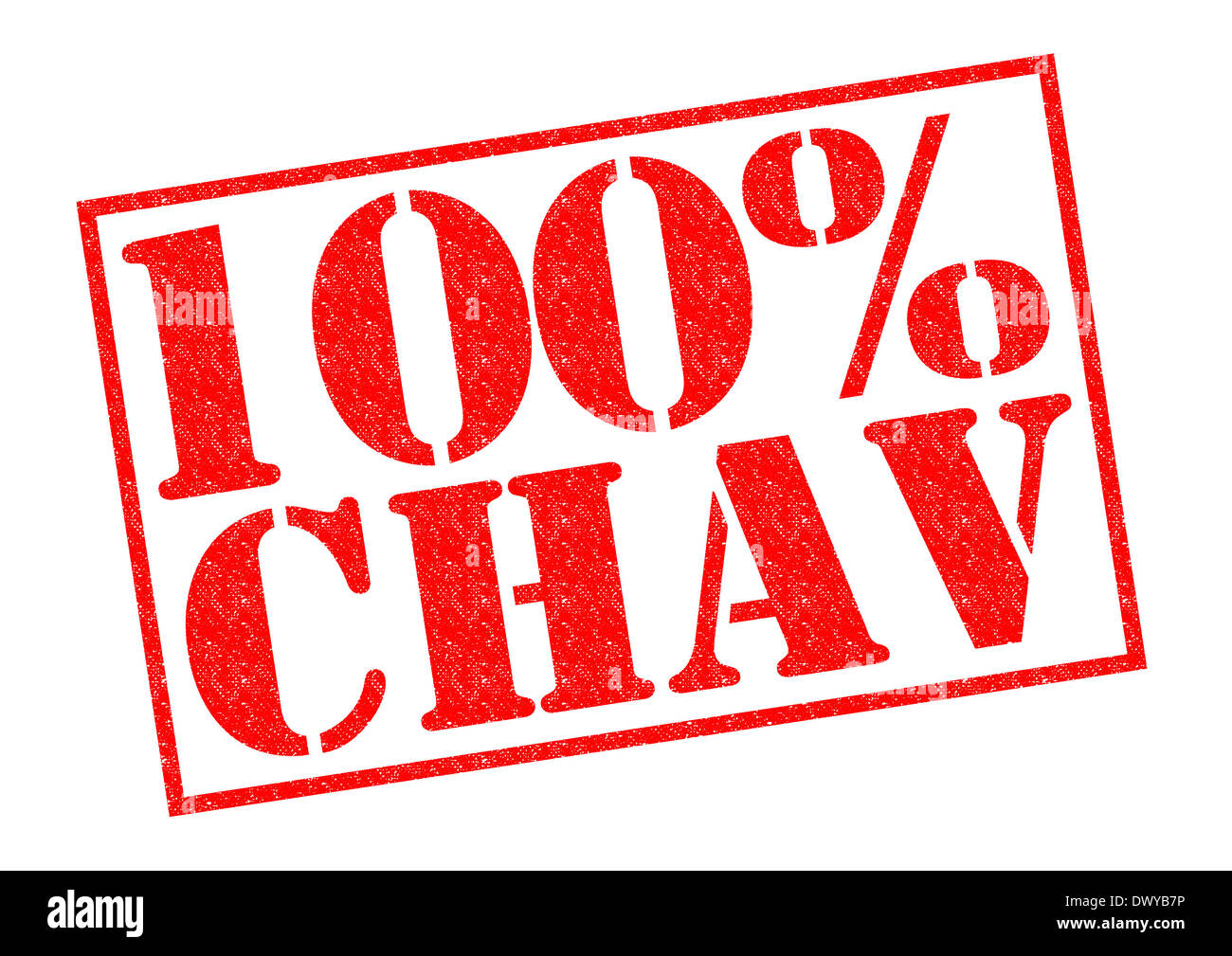 100% CHAV red Rubber Stamp over a white background. Stock Photo