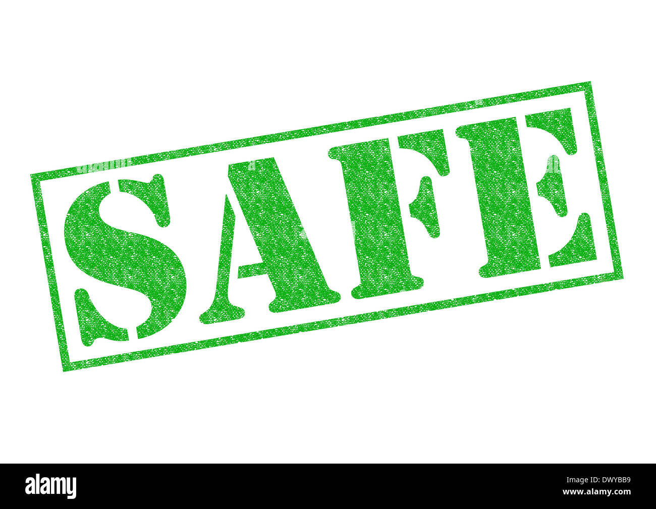 SAFE green Rubber Stamp over a white background Stock Photo Alamy