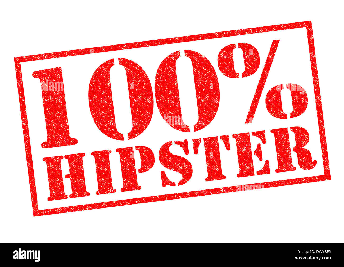 100% HIPSTER red Rubber Stamp over a white background. Stock Photo