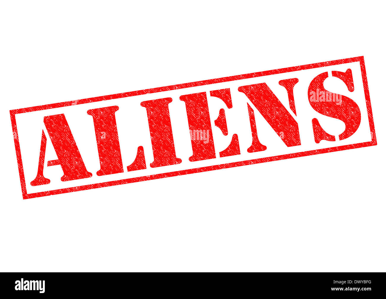 ALIENS red Rubber Stamp over a white background. Stock Photo