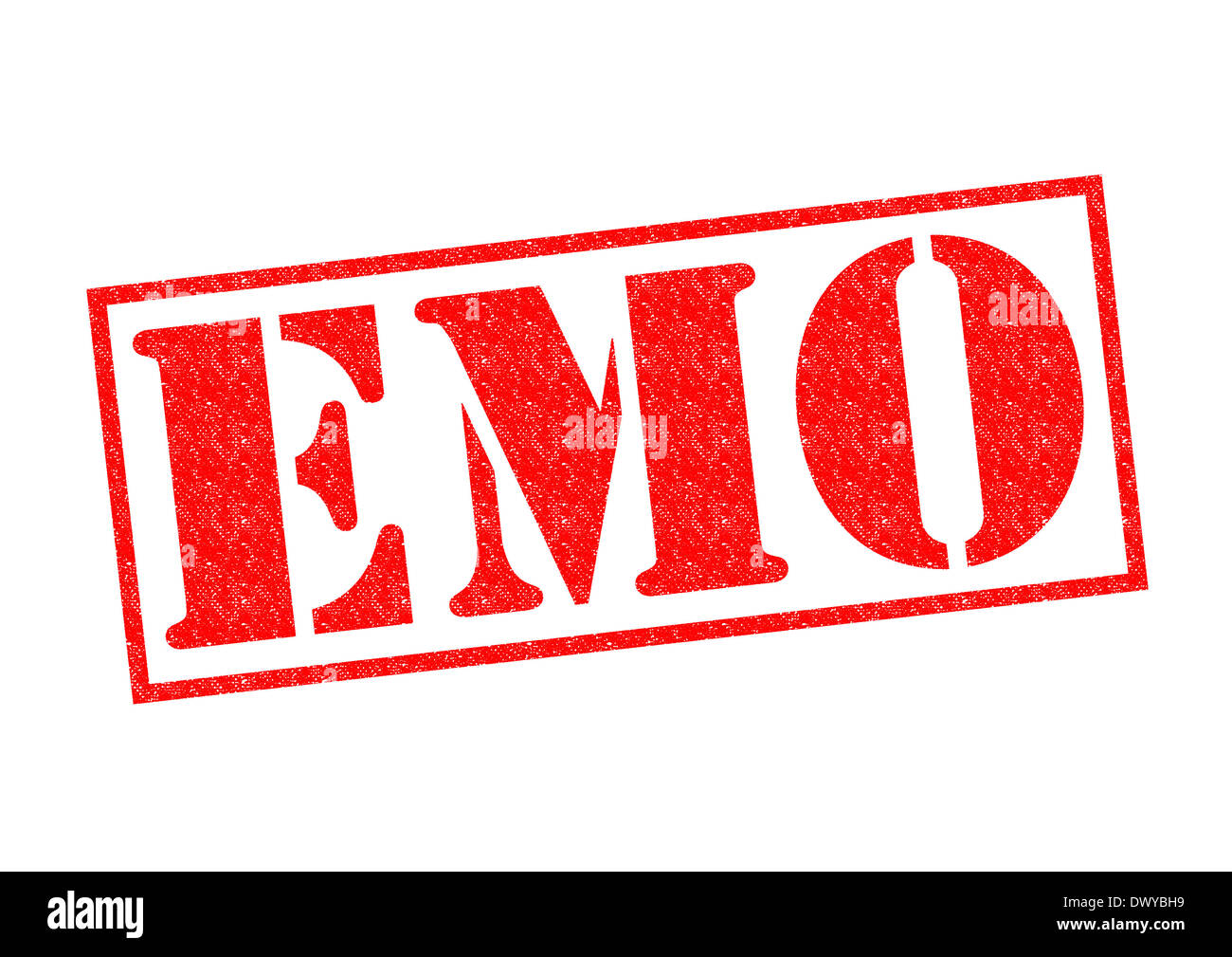EMO red Rubber Stamp over a white background. Stock Photo