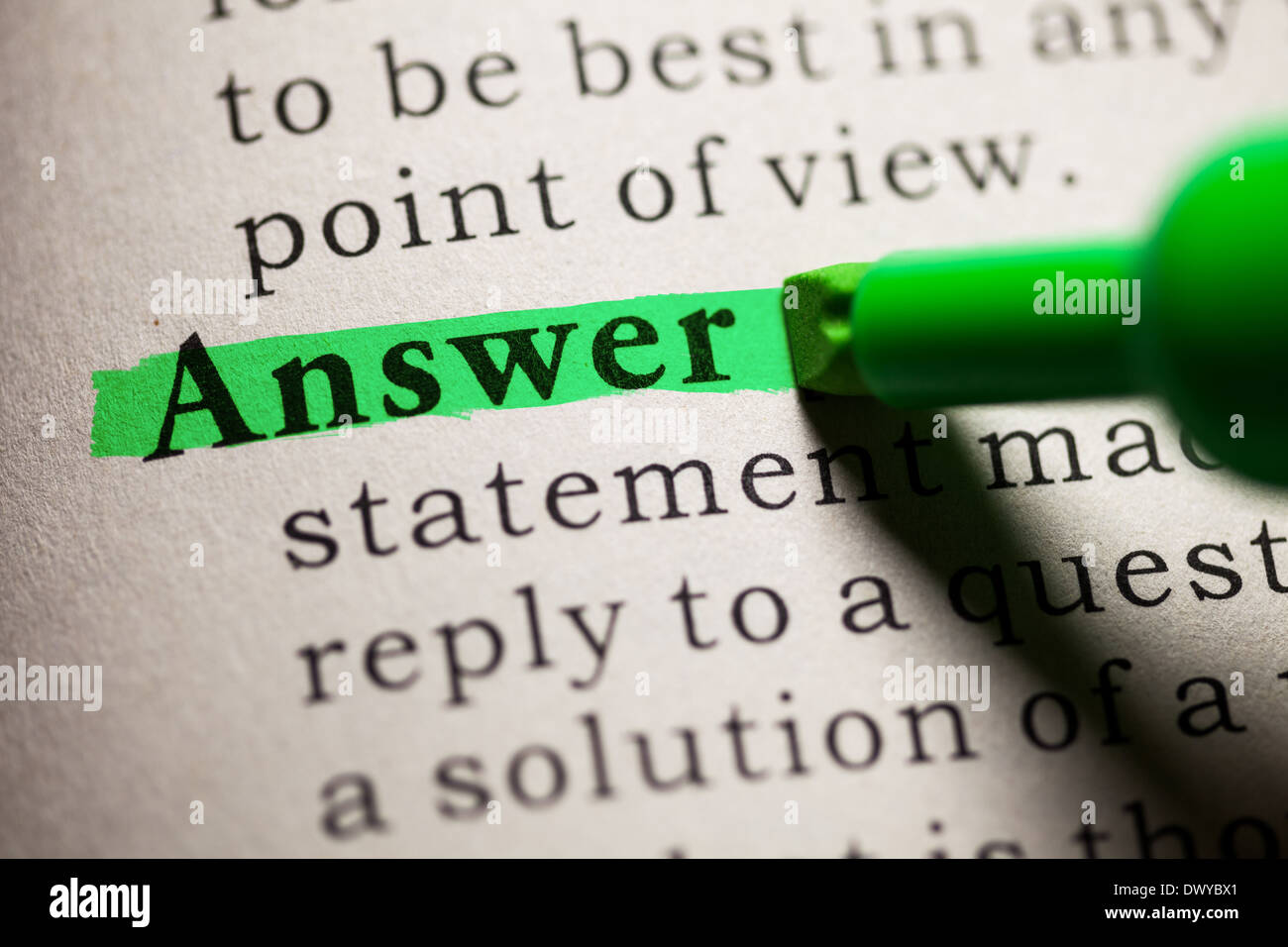 fake-dictionary-definition-of-the-word-answer-stock-photo-alamy