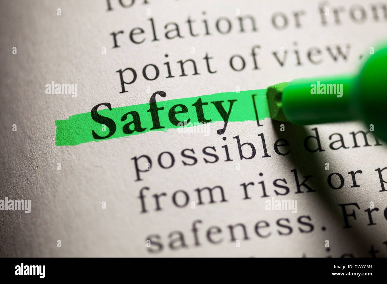 Fake Dictionary, definition of the word Safety Stock Photo Alamy