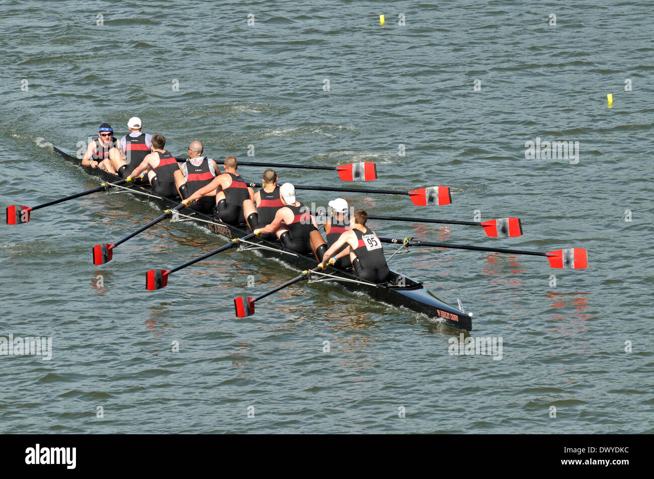 Rowing on the Schuylkill River in Philadelphia during the Dad Vail