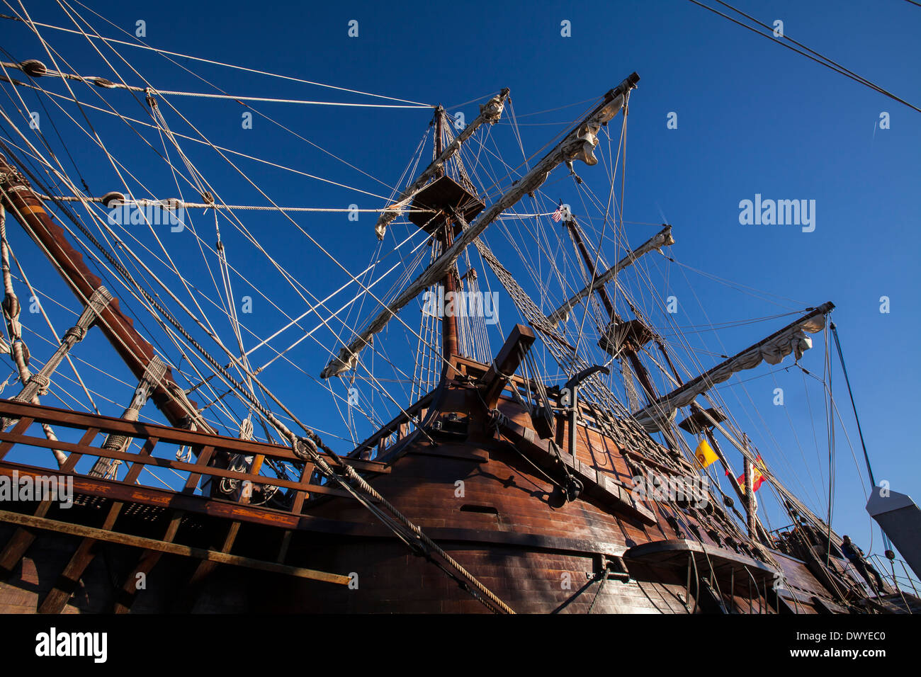 El Galeon Andalucia replica ship is pictured in St. Augustine, Florida Stock Photo