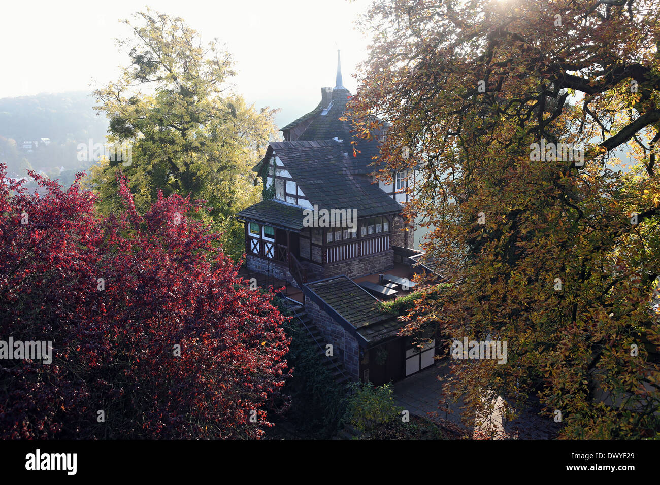 Trendelburg, Germany, the castle guesthouse Trendelburg, Rapunzel tower Stock Photo