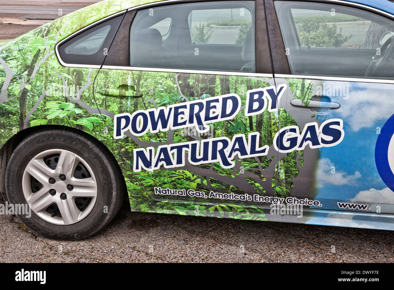 Automobile powered by compressed natural gas. Stock Photo