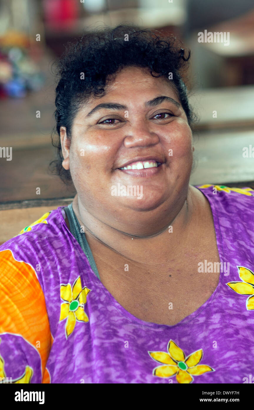 stall holder, Flea Market, town Center, Apia, Samoa Stock Photo Alamy