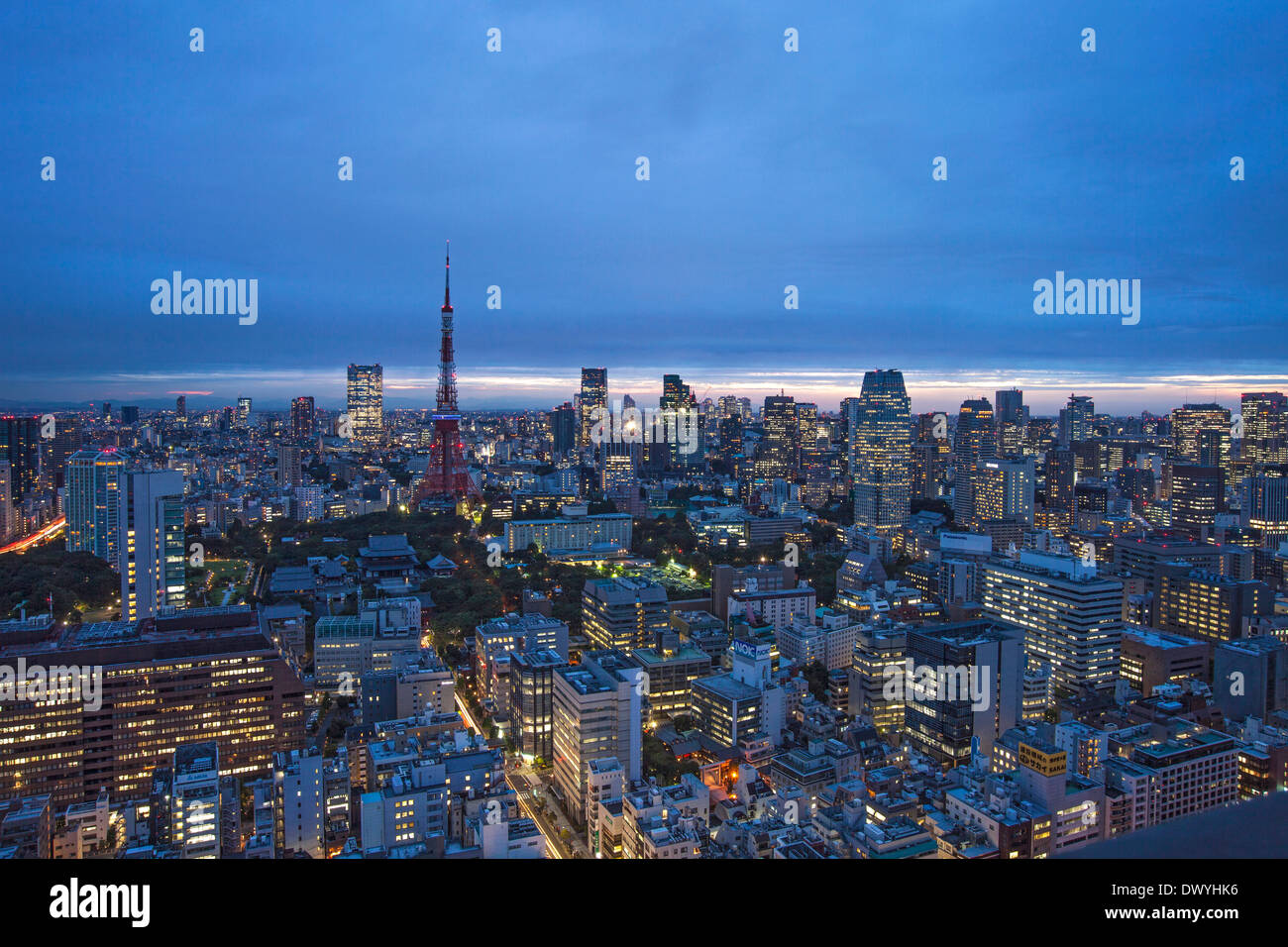 Evening View of Tokyo, Japan Stock Photo