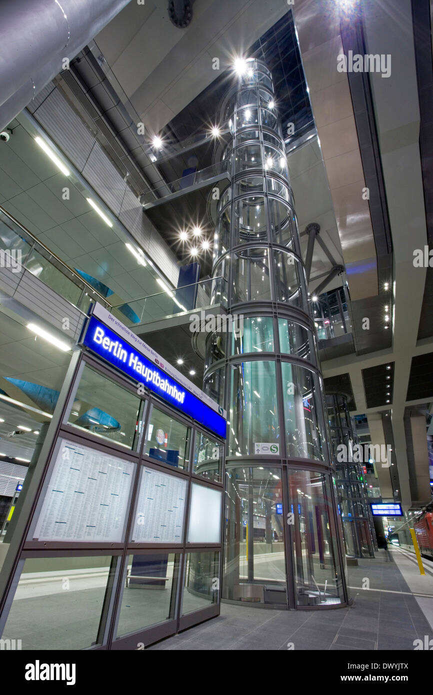 glass elevator Stock Photo