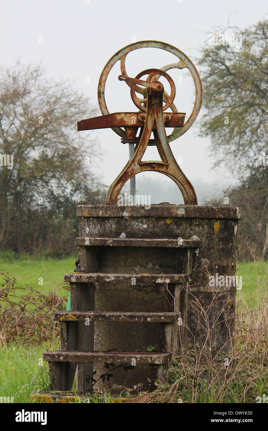 Water well wheel Stock Photo