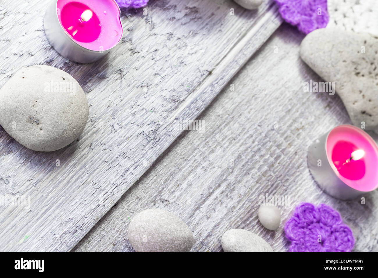 Wooden background with elements of the spa Stock Photo