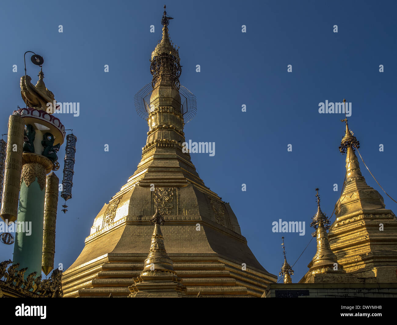The Sule Pagoda, Rangoon, Yangon, Myanmar, Burma. Stock Photo
