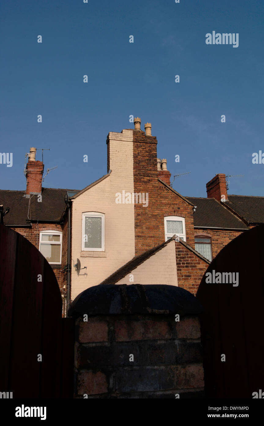 Back Alley,Terraced Housing.3.. Stock Photo
