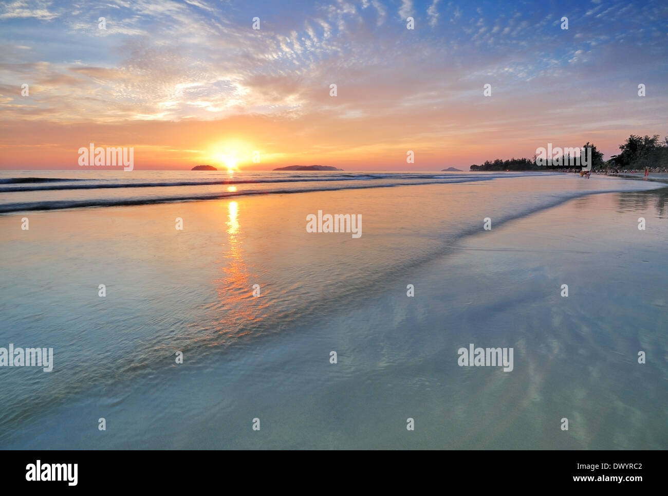 Sunset by the beach, Kota Kinabalu sabah borneo, malaysia Stock Photo