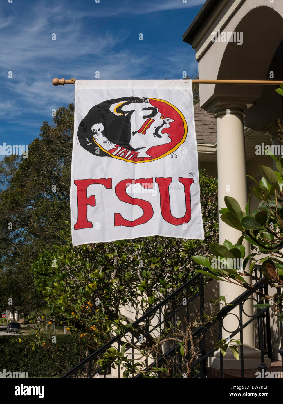 FSU College House Flag, Tampa FL, USA Stock Photo