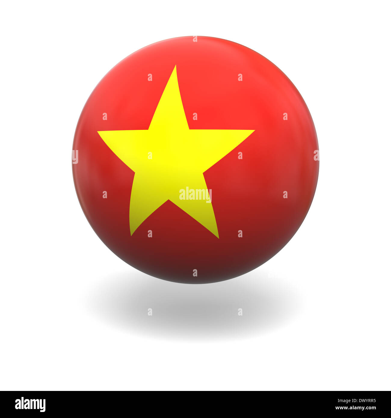 National flag of Vietnam on sphere isolated on white background Stock ...