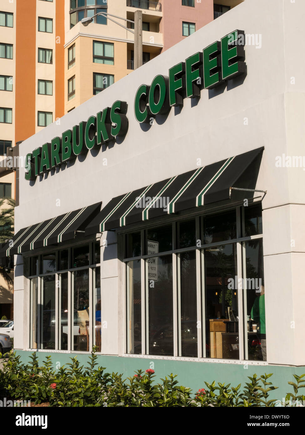 Starbucks Coffee Facade, Ft Lauderdale, FL, USA Stock Photo
