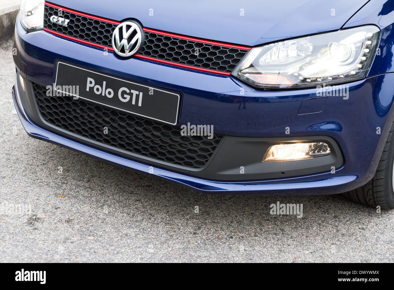 Volkswagen Polo GTI 2013 Model with blue colour Stock Photo - Alamy