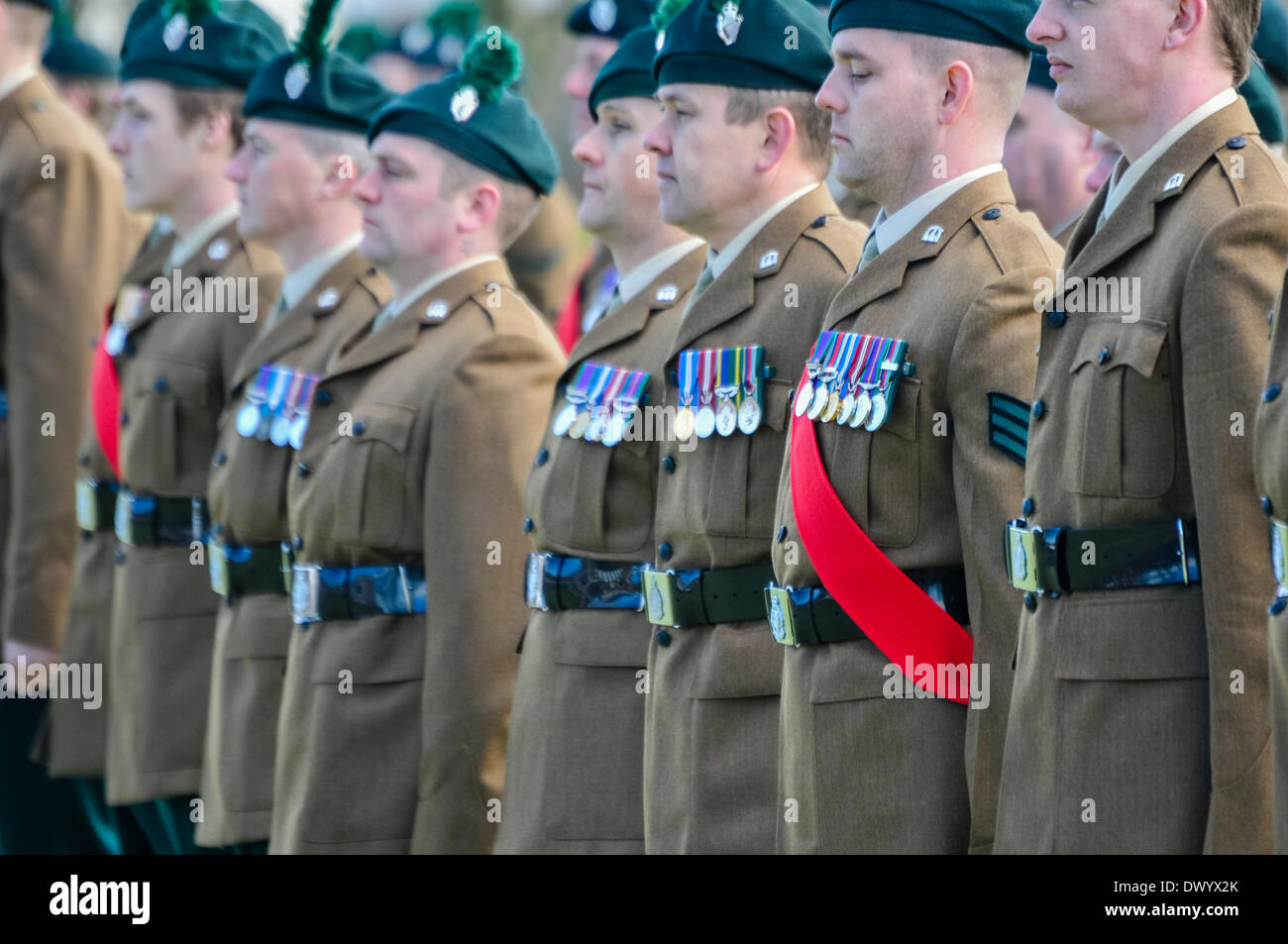 Lisburn, Northern Ireland. 15 Mar 2014 - Soldiers lined up for the ...