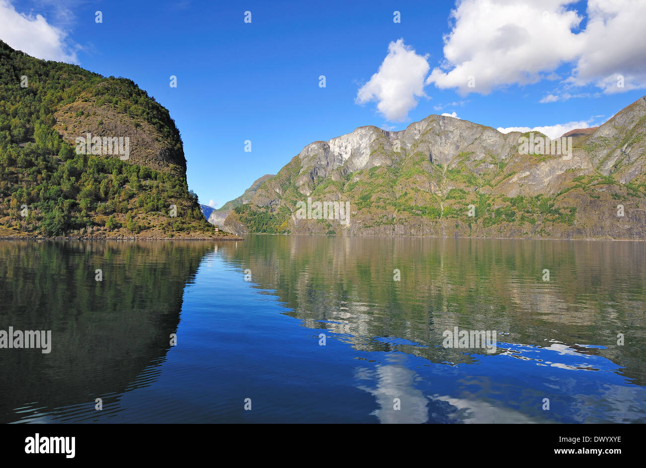 Scenic view of Fjord in Norway Stock Photo