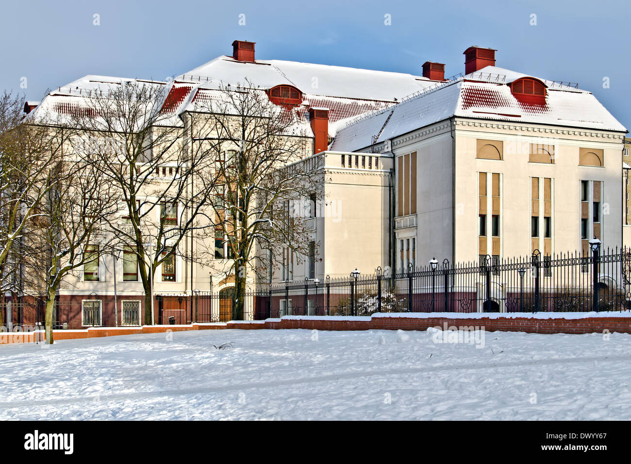 Building of the former Koenigsberg city hall (german Stadthalle). Kaliningrad (until 1946 Koenigsberg), Russia Stock Photo