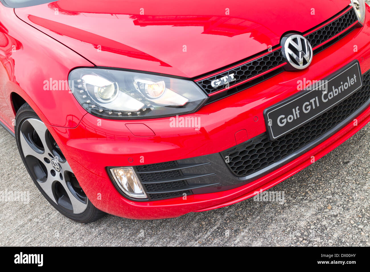 Volkswagen Golf GTI Cabriolet 2013 Model with red colour Stock Photo ...