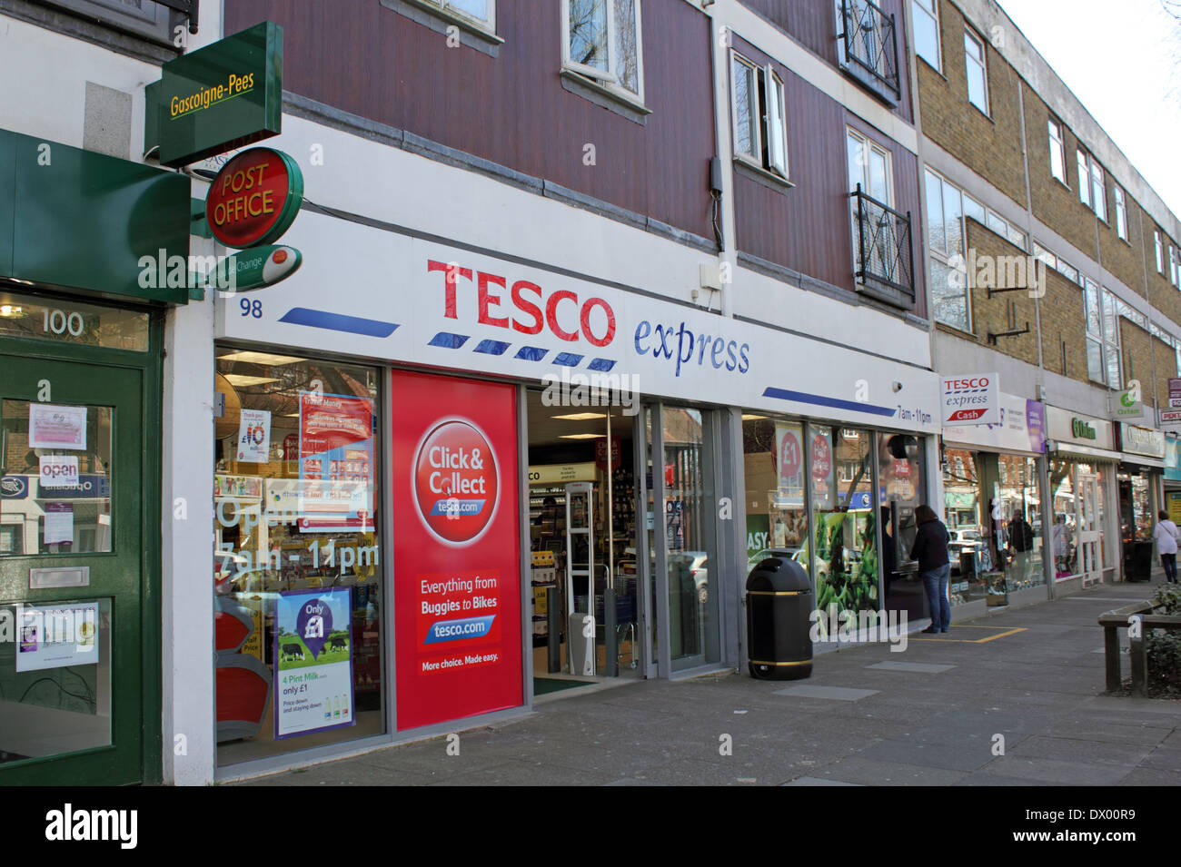 Tesco express store in the High Street Banstead, Surrey, England. Stock Photo