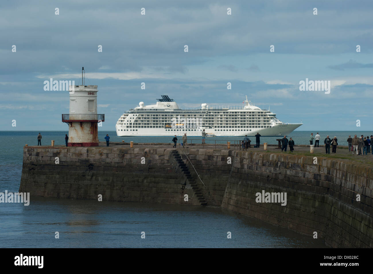 The luxury residential Cruise Ship MS The World visiting Whitehaven, Cumbria, England Stock Photo