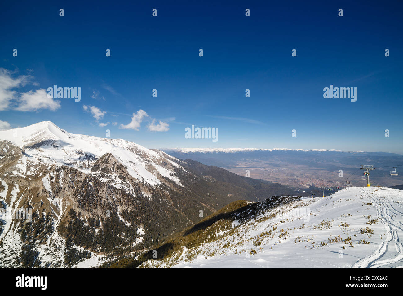 Mountains covered with snow in Pirin National Park, Bansko, Bulgaria Stock Photo